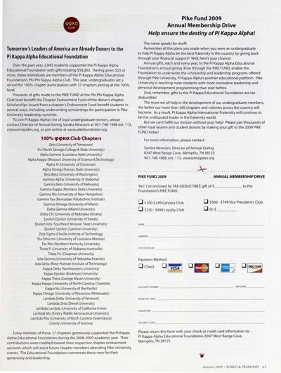 Tomorrow's Leaders of America Are Already Donors To the Pi Kappa Alpha Educational Foundation